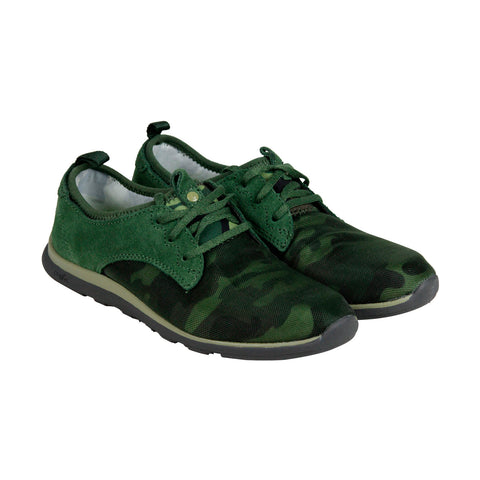 Cushe Shakra UW01555 Womens Green Suede Low Top Lace Up Lifestyle Sneakers Shoes