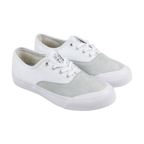 HUF Cromer VC00008 Mens white Canvas Suede Low Top Lace Up Skate Sneakers Shoes