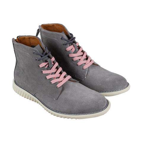 Steve Madden Verner Mens Gray Suede Zipper Casual Dress Boots Shoes