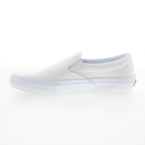 Vans Slip-On Pro VN0A347VWWW Mens White Canvas Lifestyle Sneakers Shoes