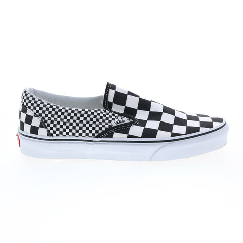 Vans Slip-On Mix Checker Mens Black White Canvas Lifestyle Sneakers Shoes