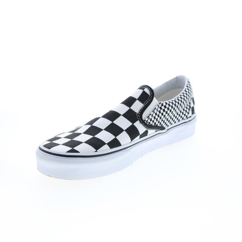 Vans Slip-On Mix Checker Mens Black White Canvas Lifestyle Sneakers Shoes
