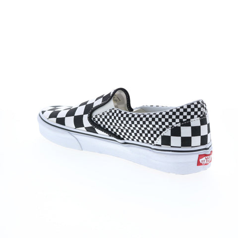 Vans Slip-On Mix Checker Mens Black White Canvas Lifestyle Sneakers Shoes