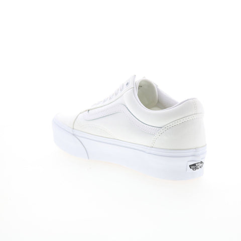 Vans Old Skool Plat VN0A3B3UW00 Mens White Canvas Lifestyle Sneakers Shoes
