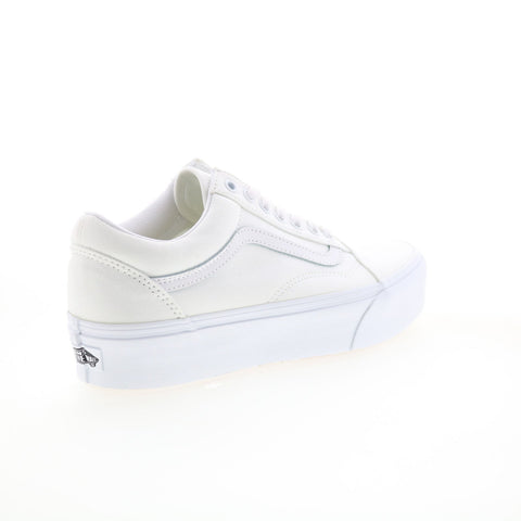 Vans Old Skool Plat VN0A3B3UW00 Mens White Canvas Lifestyle Sneakers Shoes