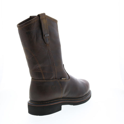 Wolverine Brek Wellington W10084 Mens Brown Leather Slip On Work Boots