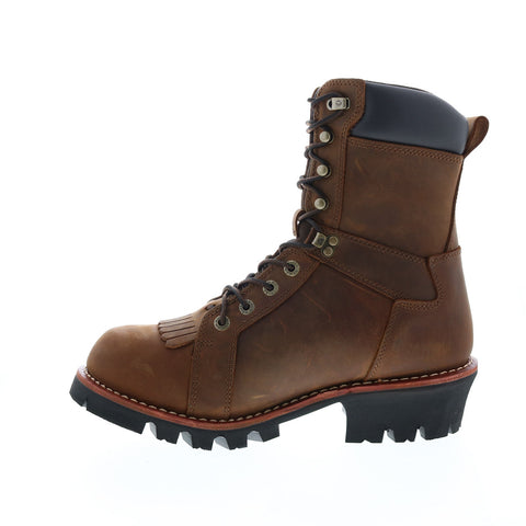 Wolverine Logger 8" W200070 Mens Brown Leather Lace Up Work Boots