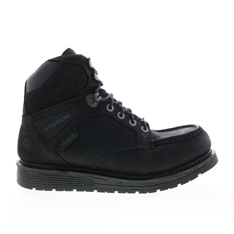 Wolverine Hellcat Ultraspring Moc Toe Wedge Wp 6" Mens Black Work Boots