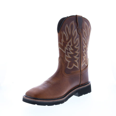 Wolverine Rancher W210080 Mens Brown Wide Leather Slip On Western Boots