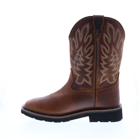 Wolverine Rancher W210080 Mens Brown Wide Leather Slip On Western Boots