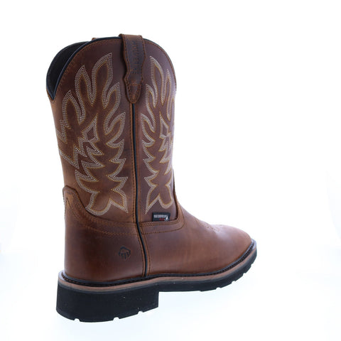 Wolverine Rancher W210080 Mens Brown Wide Leather Slip On Western Boots