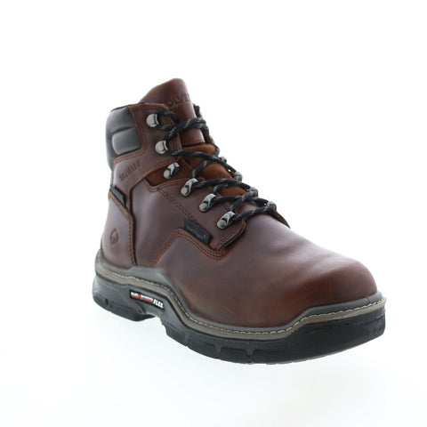 Wolverine Raider Durashocks Waterproof Met-Guard Mens Brown Wide Work Boots