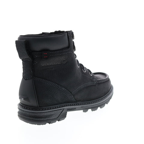 Wolverine Forge Ultraspring Moc-Toe Waterproof 6" Mens Black Wide Work Boots