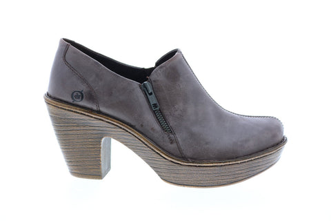 Born Famke W82527 Womens Brown Leather Zipper Ankle & Booties Boots