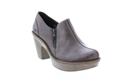 Born Famke W82527 Womens Brown Leather Zipper Ankle & Booties Boots