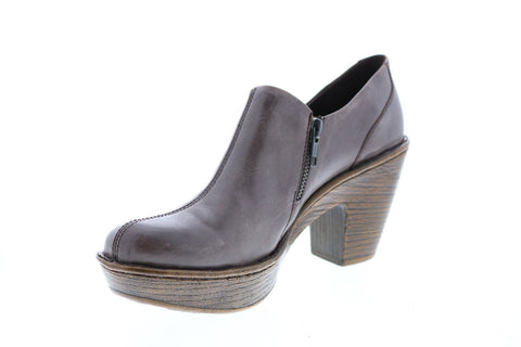 Born Famke W82527 Womens Brown Leather Zipper Ankle & Booties Boots