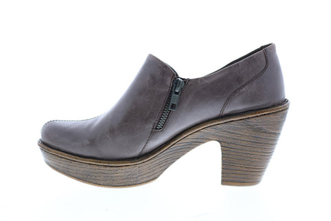 Born Famke W82527 Womens Brown Leather Zipper Ankle & Booties Boots