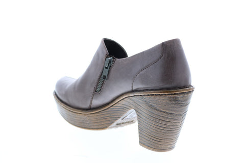 Born Famke W82527 Womens Brown Leather Zipper Ankle & Booties Boots