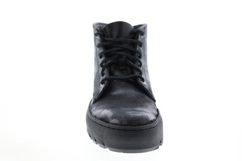 Wolverine Gunmetal W990059 Mens Black Leather Lace Up Lifestyle Sneakers Shoes