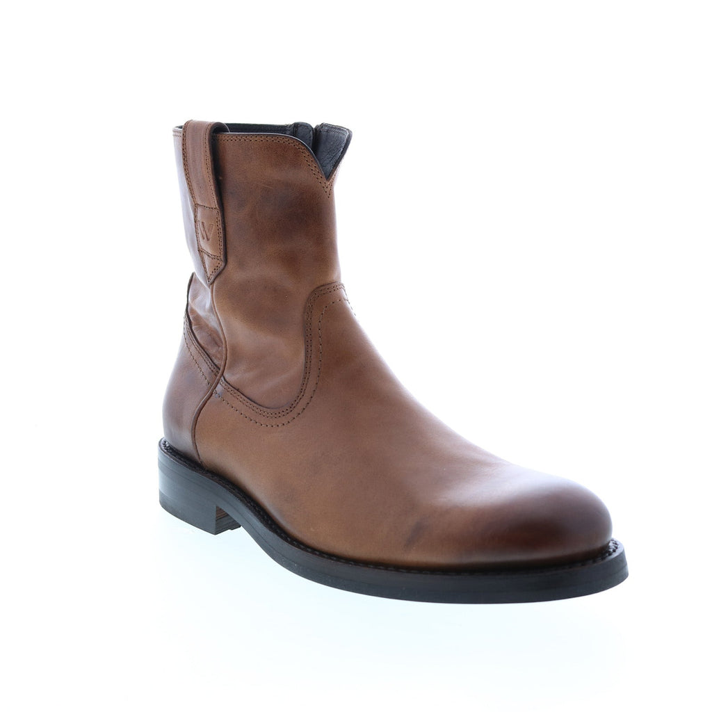 Wolverine Blvd Pull-On Zip Boot Mens Brown Leather Casual Dress Boots