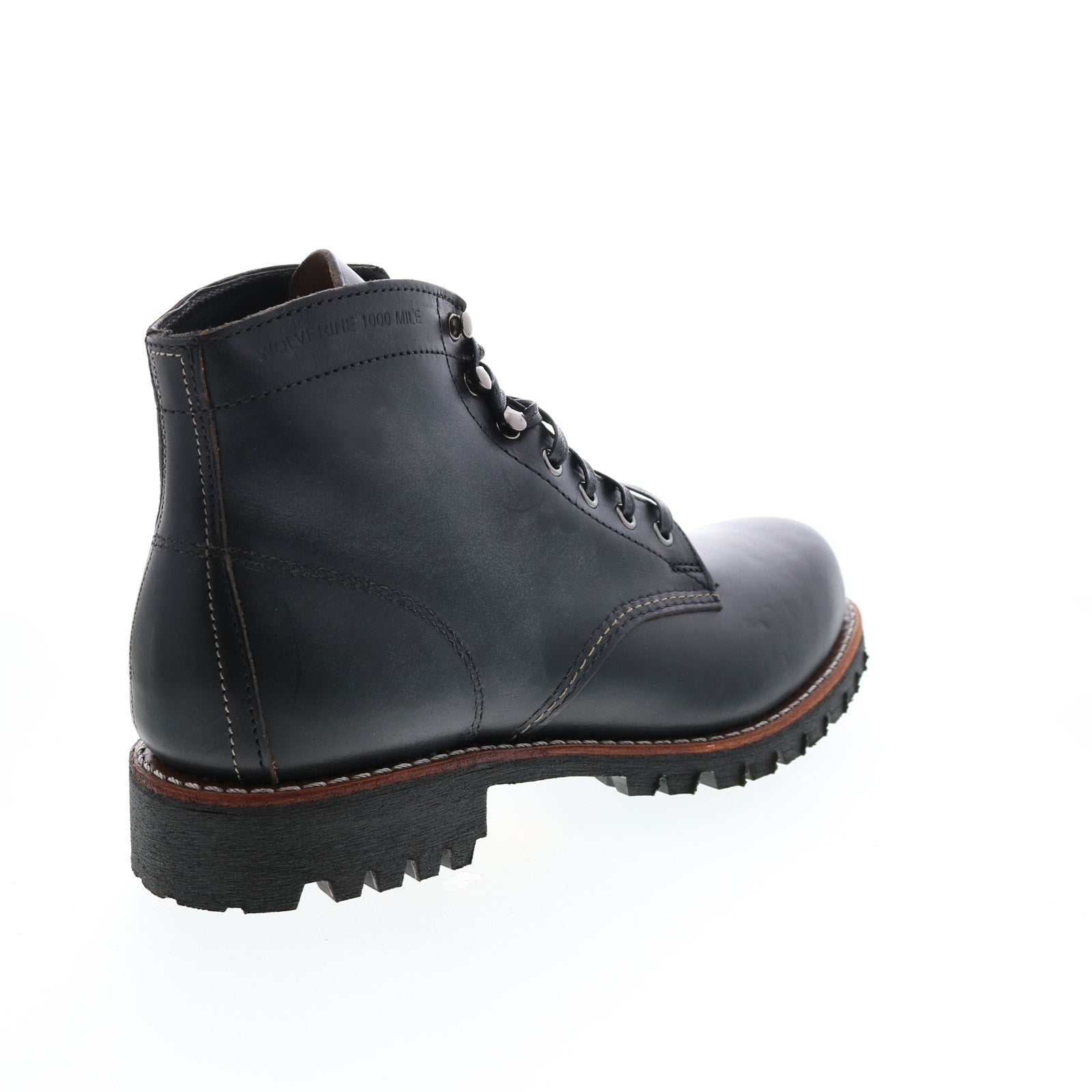 wolverine 1000 mile dress boot Shoe Black 1000 Mile Plain Toe Rugged Boot Mens Black Casual grain leather Wolverine Men's 1000 Mile Plain-Toe