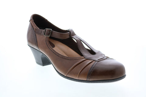 Earth Wanderlust Mj Heel Womens Brown Wide Leather Mary Jane Flats Shoes