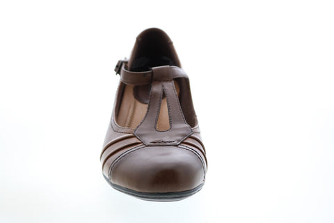 Earth Wanderlust Mj Heel Womens Brown Wide Leather Mary Jane Flats Shoes
