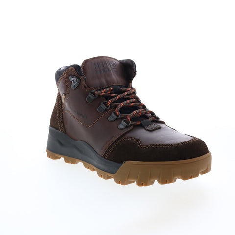 Mephisto Wayne Mens Brown Leather Lace Up Casual Dress Boots