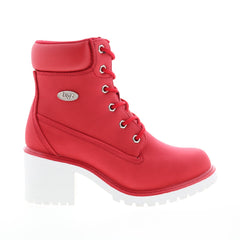 Lugz Clove WCLOVD-640 Womens Red Synthetic Lace Up Casual Dress Boots