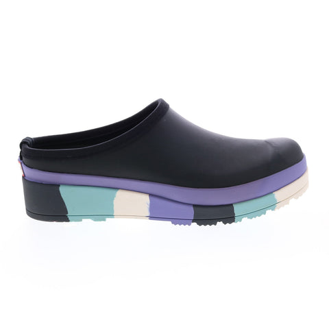 Hunter Play Stripe Sole Clog WFF1097RMA-IPB Womens Black Mules Clog Shoes
