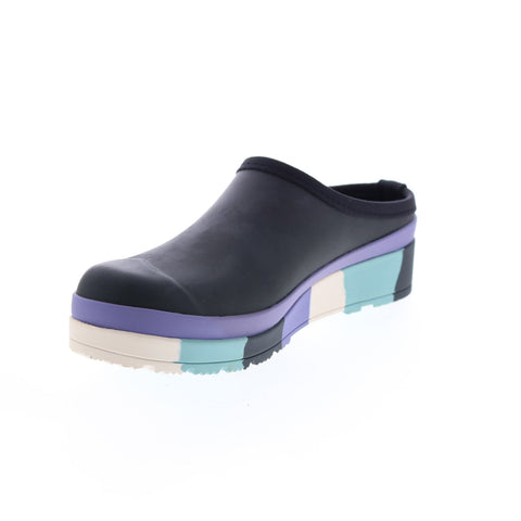 Hunter Play Stripe Sole Clog WFF1097RMA-IPB Womens Black Mules Clog Shoes