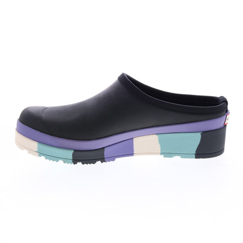 Hunter Play Stripe Sole Clog WFF1097RMA-IPB Womens Black Mules Clog Shoes