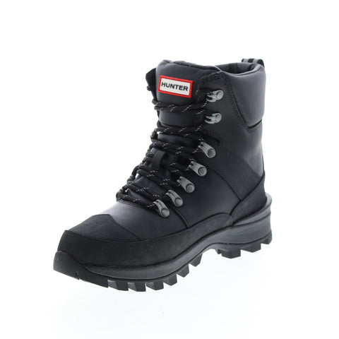 Hunter Leather Commando Boot WFS1009NUB-BLK Womens Black Rain Boots
