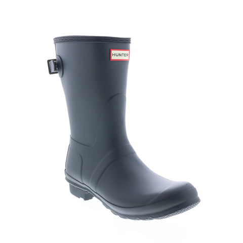Hunter Original Short Back Adjustable Boot Womens Black Rain Boots