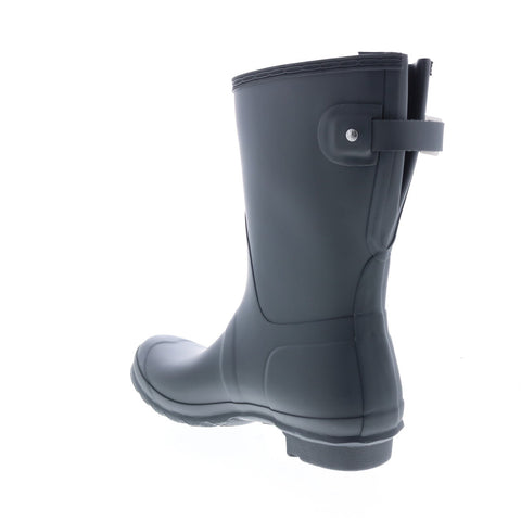 Hunter Original Short Back Adjustable Boot Womens Black Rain Boots