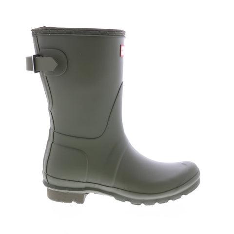 Hunter Original Short Back Adjustable Boot Womens Green Rain Boots