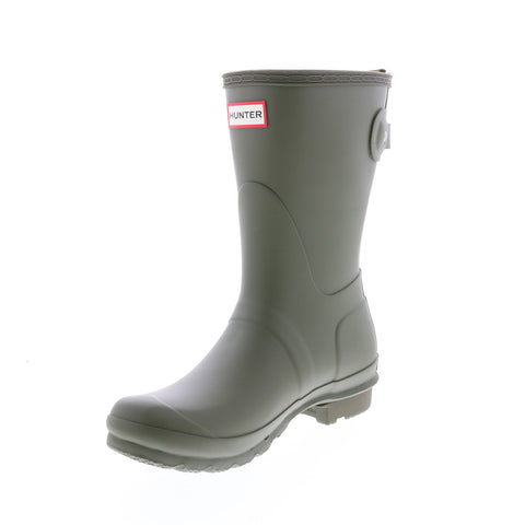 Hunter Original Short Back Adjustable Boot Womens Green Rain Boots