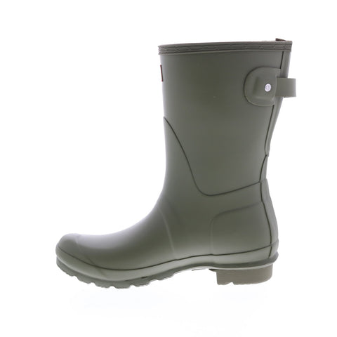 Hunter Original Short Back Adjustable Boot Womens Green Rain Boots