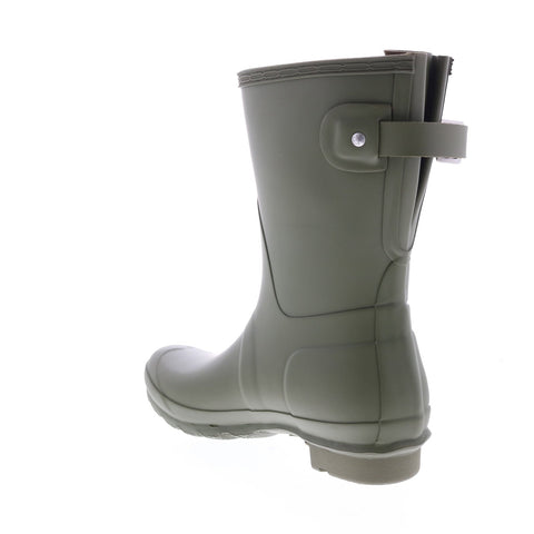 Hunter Original Short Back Adjustable Boot Womens Green Rain Boots