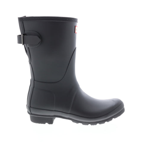 Hunter Original Short Back Adjustable Boot Womens Black Rain Boots