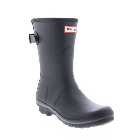 Hunter Original Short Back Adjustable Boot Womens Black Rain Boots