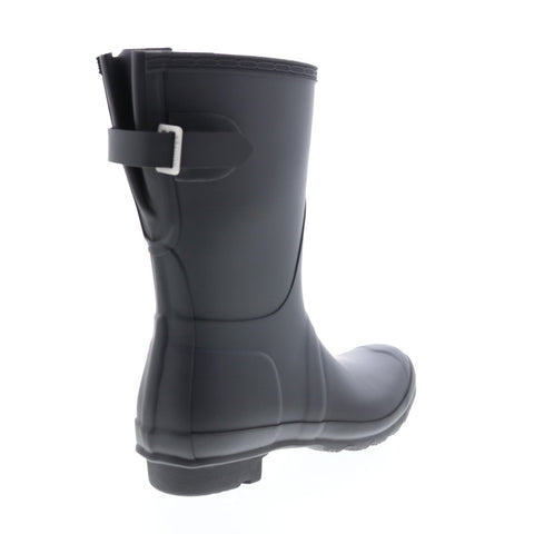 Hunter Original Short Back Adjustable Boot Womens Black Rain Boots
