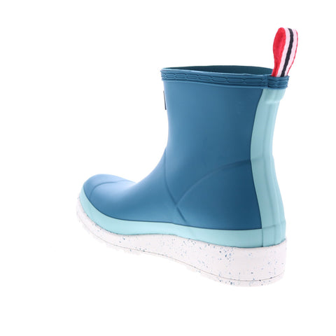 Hunter Play Short Speckle Sole Boot Womens Blue Rain Boots