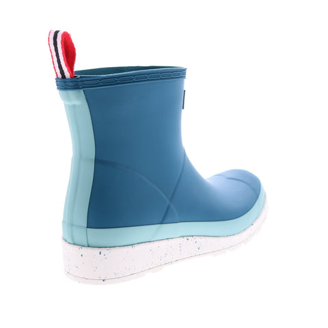 Hunter Play Short Speckle Sole Boot Womens Blue Rain Boots