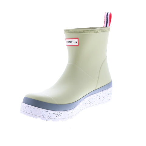Hunter Play Short Speckle Sole Boot Womens Green Rain Boots
