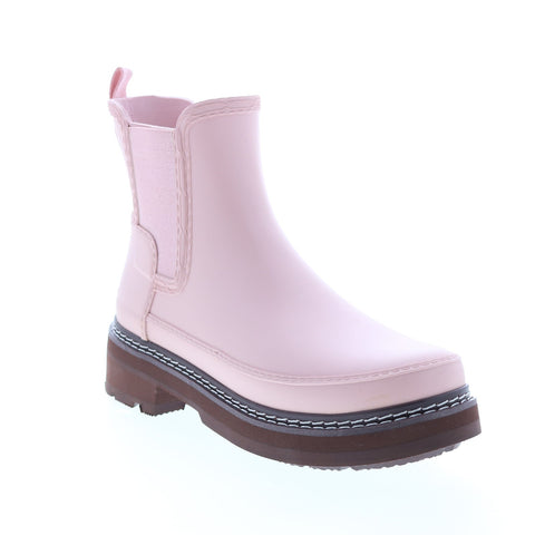 Hunter Refined Rain Boots Stitch Detail Boot WFS2100RMA-APL Womens Pink Rain Boots