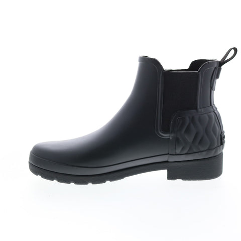 Hunter Refined Rain Boots Vertical Quilt Boot WFS2239RMA-BLK Womens Black Rain Boots