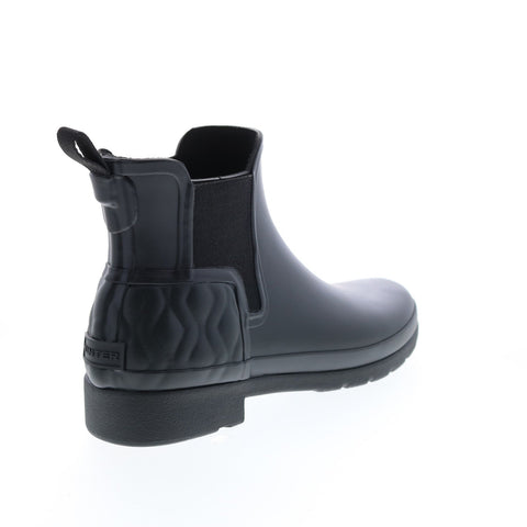 Hunter Refined Rain Boots Vertical Quilt Boot WFS2239RMA-BLK Womens Black Rain Boots
