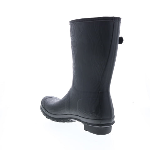 Hunter Original Short Erosion Texture Boot WFS2242RMA-ETB Womens Black Rain Boots