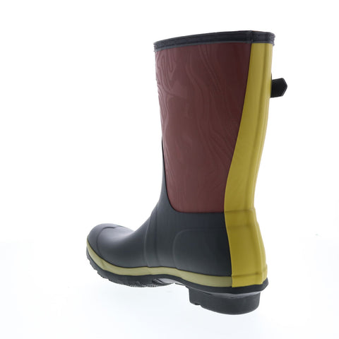 Hunter Original Short Erosion Patchwork Texture Boot Womens Brown Rain Boots